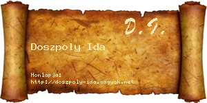 Doszpoly Ida névjegykártya
