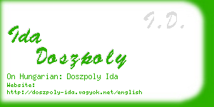 ida doszpoly business card